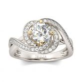 Twist Floral Round Cut Sterling Silver Ring