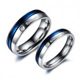 Two Tone Titanium Steel Couple Rings