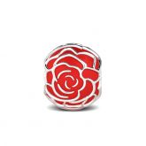 Red Rose Charm Sterling Silver