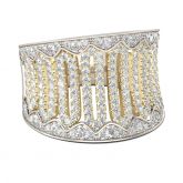 Two Tone Sterling Silver Women's Band