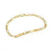 Gold Tone ID Bracelet Sterling Silver