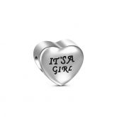 It's A Girl Charm Sterling Silver