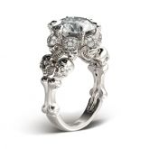 Vintage Round Cut Sterling Silver Skull Ring