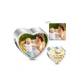 Topaz Golden Heart Photo Charm Sterling Silver