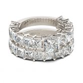 Classic Princess Cut Sterling Silver Ring Set