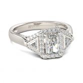 Jeulia Contemporary Design Radiant Cut Sterling Silver Ring