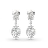Dazzling Halo Marquise Cut Sterling Silver Earrings