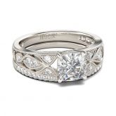 Vintage Cushion Cut Sterling Silver Ring Set