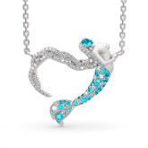 "Ocean's Light" Sterling Silver Mermaid Gift Necklace for Valentine's Day