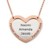 Engraved Double Heart Sterling Silver Necklace