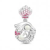 Mermaid With Pearl Charm Sterling Silver
