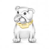 Bulldog Charm Sterling Silver