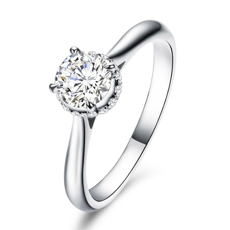 Solitaire Round Cut Sterling Silver Ring Jeulia Jewelry Solitaire Round Cut Sterling Silver
