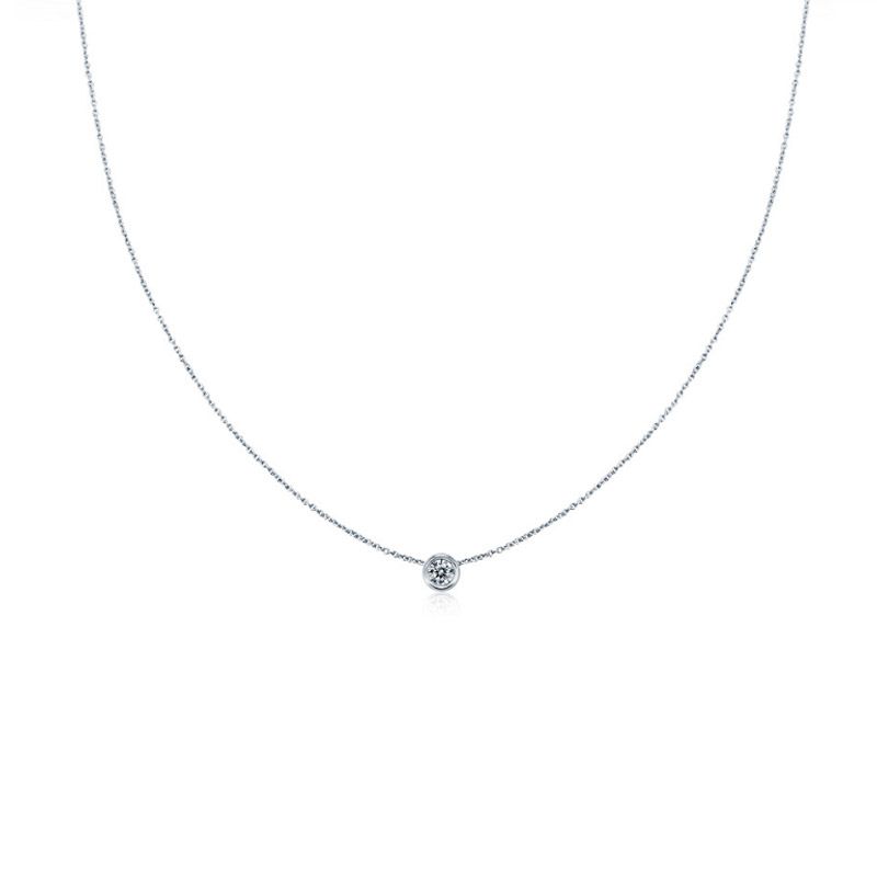 Simple Round Cut Stone Pendant Sterling Silver Necklace Jeulia Jewelry Simple Round Cut Stone Pendant Sterling Silver Necklace