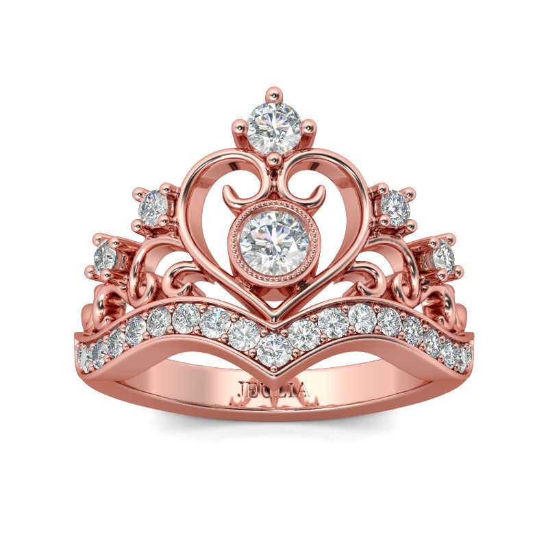 Silver Tone Queen Princess Heart Tiara Crown Dangle Charm fits European Bracelet