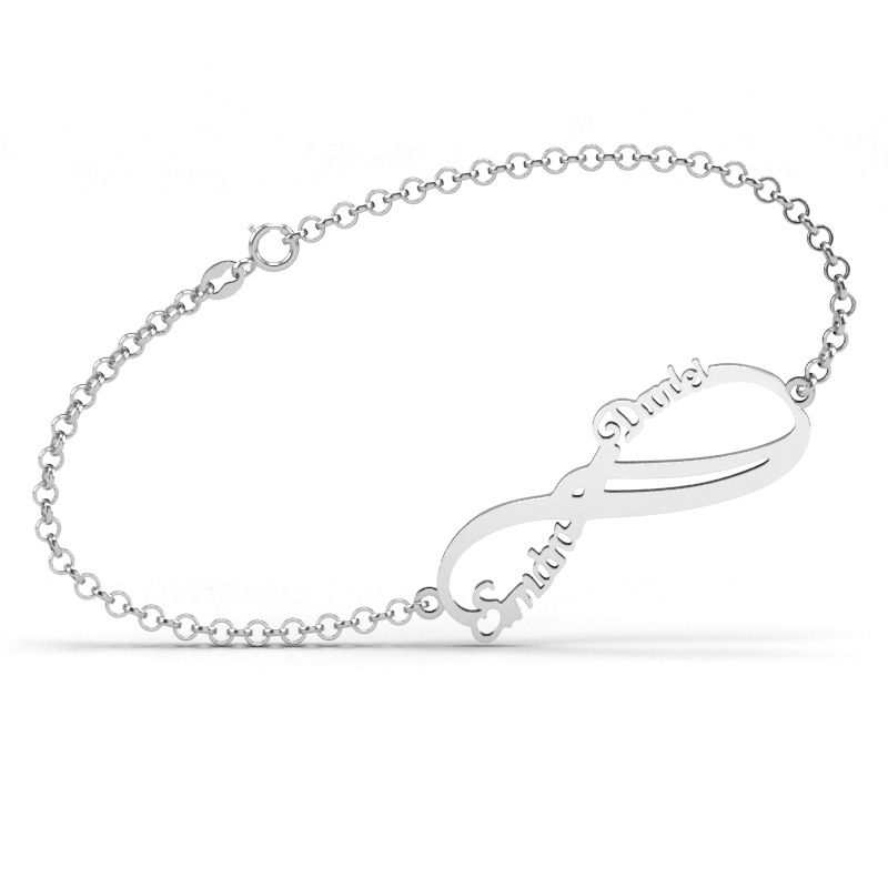 Double Name Infinity Bracelet Sterling Silver Jeulia Jewelry Name Infinity Bracelet Sterling Silver
