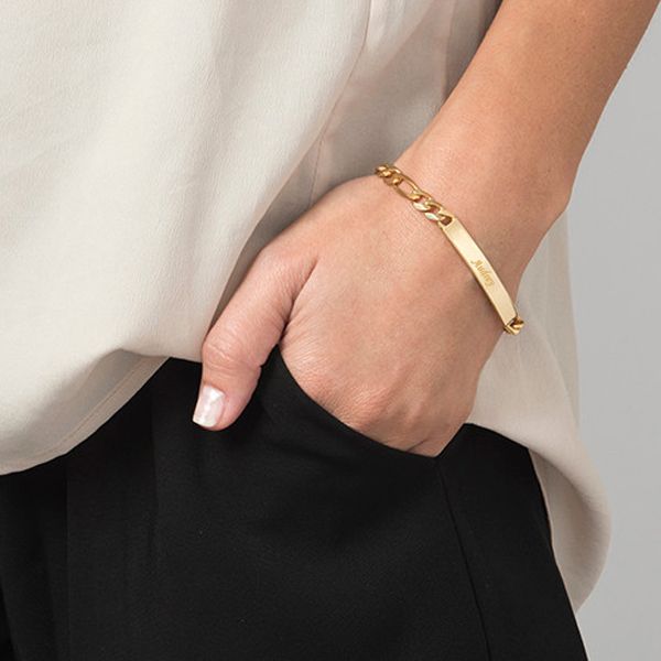 Id Bracelet Gold Tone Sterling Silver Jeulia Jewelry Id Bracelet Gold Tone Sterling Silver