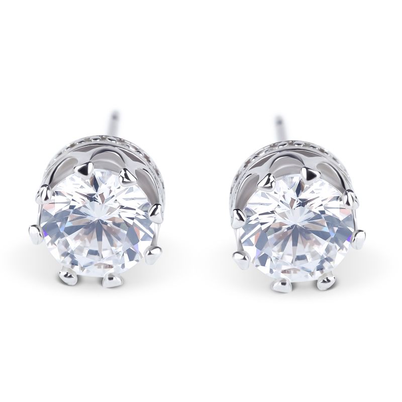 Clic Crown Sterling Silver Stud Earrings Jeulia Jewelry Clic Crown Sterling Silver Stud Earrings