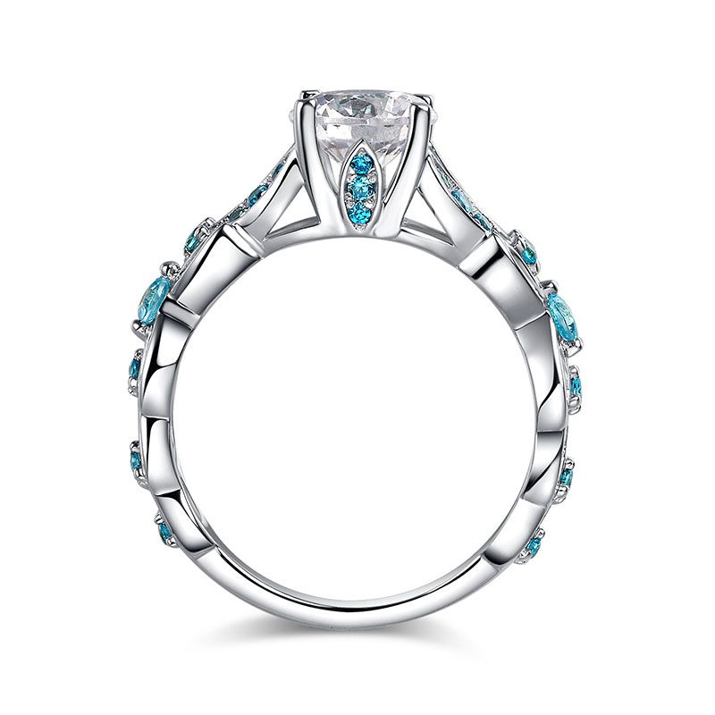 Jeulia Butterfly Round Cut Sterling Silver Ring For Women Wedding Engagement Anniversary Promise Rings With 3 5