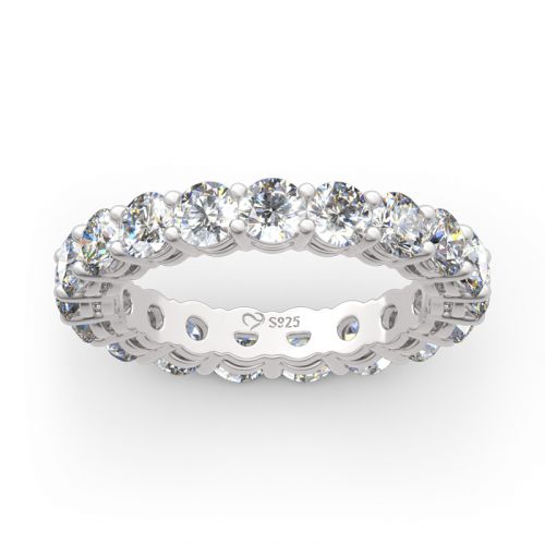 Jeulia Premium Jewelry Engagement Wedding Rings Round Cut Eternity Sterling Silver Women S Band